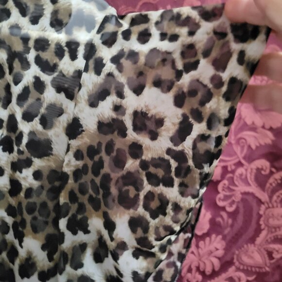 Leopard Chiffon Tie Flutter Sleeve Top Lashes 1X - Picture 5 of 5